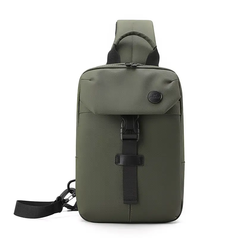 Men's Large Capacity Crossbody Bag Black Leather - Image 4