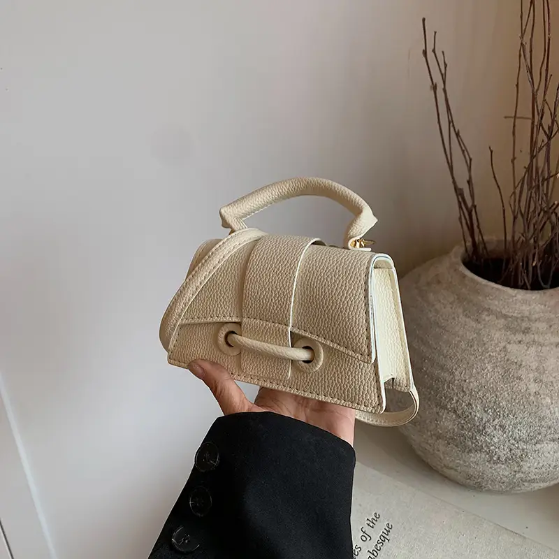 2024 Summer Crossbody Bag Women Beige Square Design - Image 2