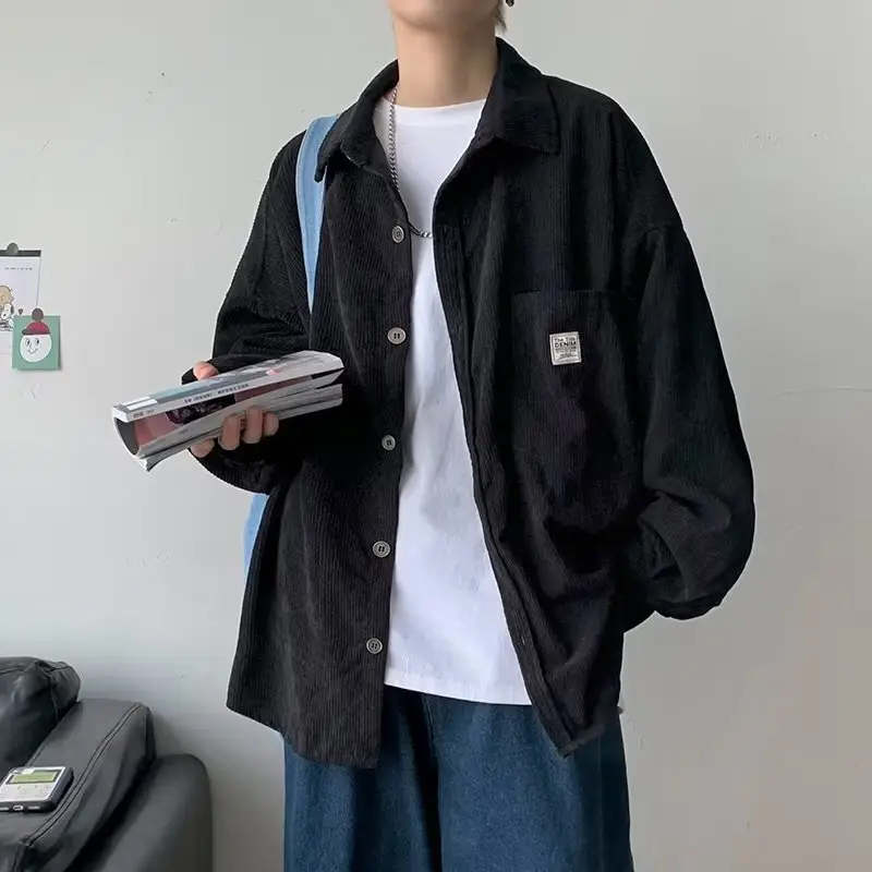 Men's Olive Green Corduroy Jacket Spring Autumn — feature 7