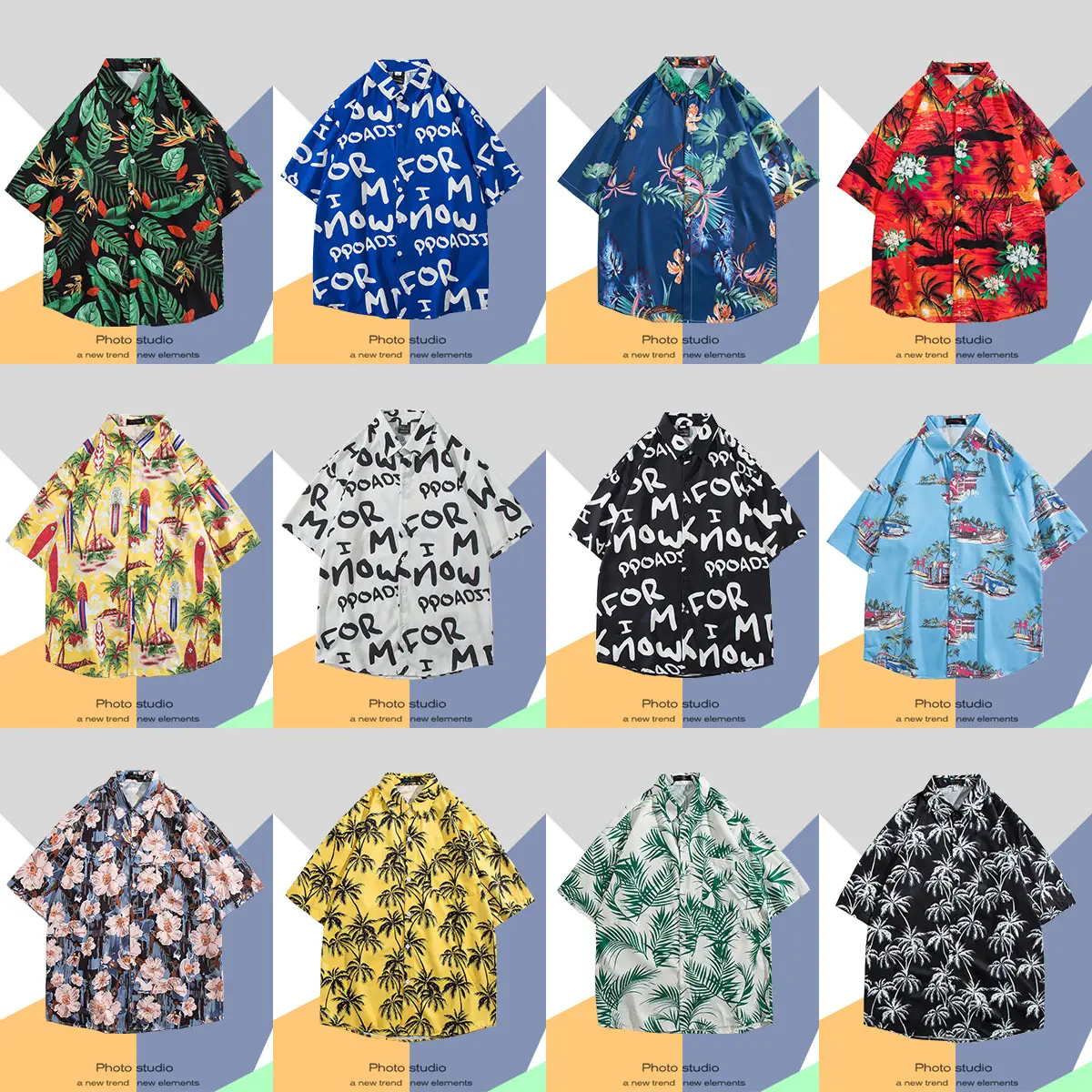 Men's Thai Floral Short Sleeve Shirt Summer Wear
