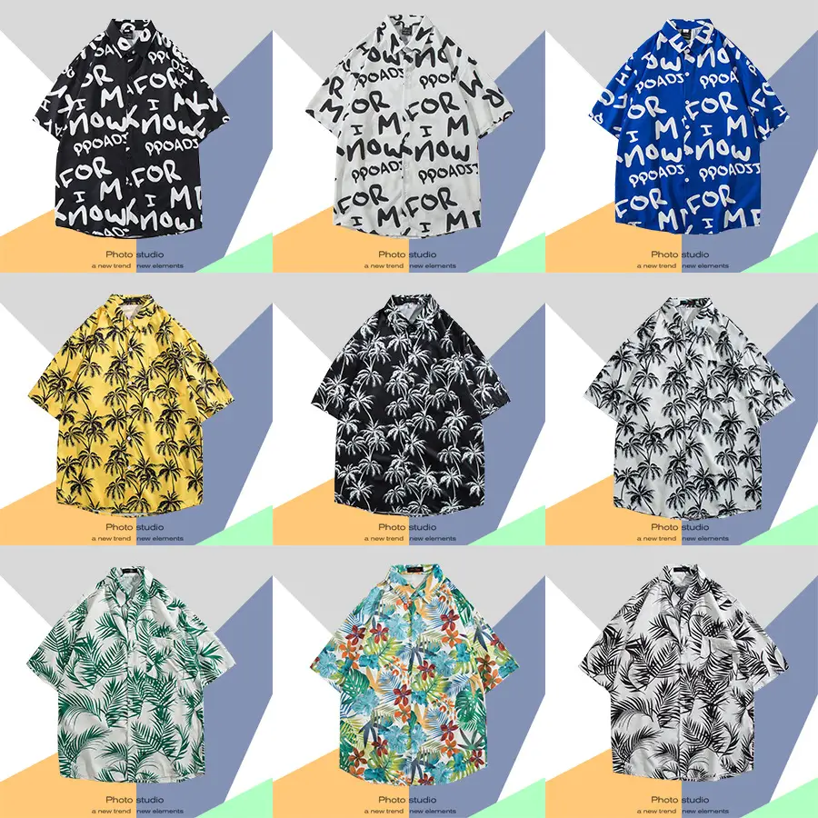 Men's Thai Floral Short Sleeve Shirt Summer Wear