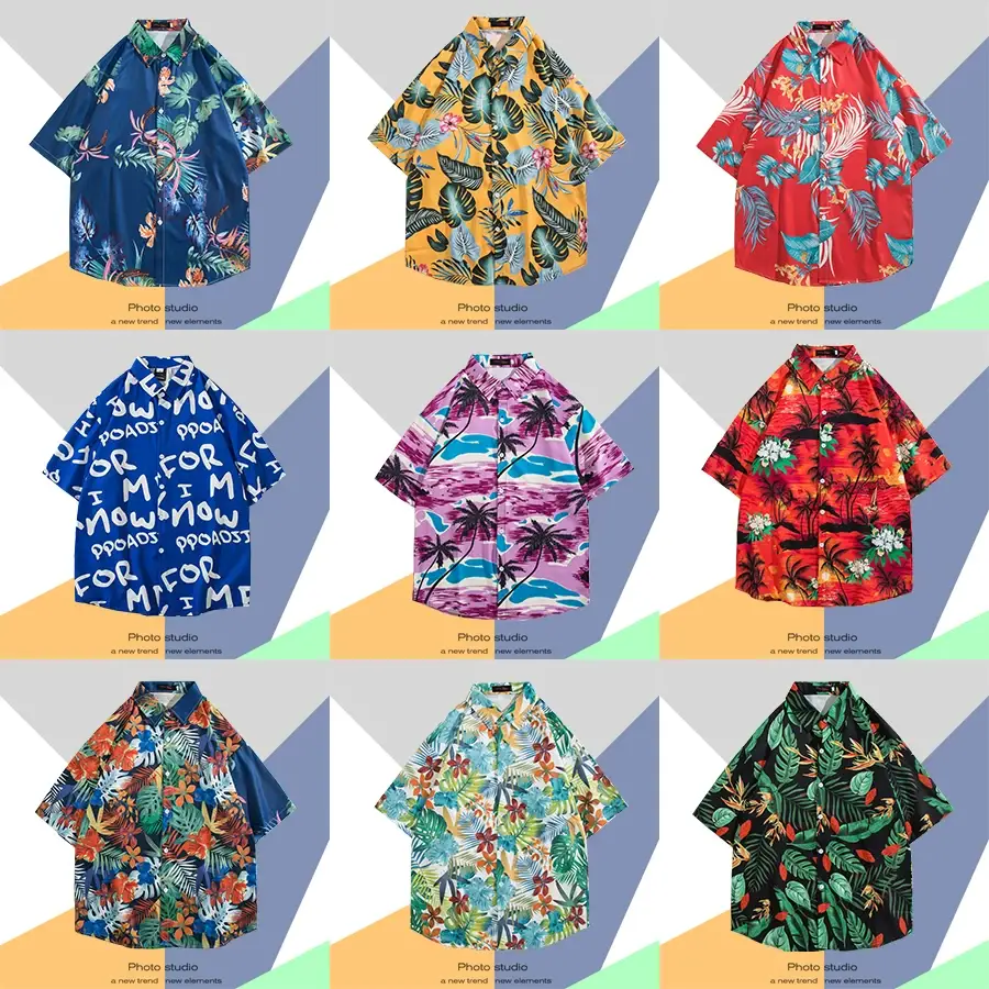 Men's Thai Floral Short Sleeve Shirt Summer Wear — feature 14