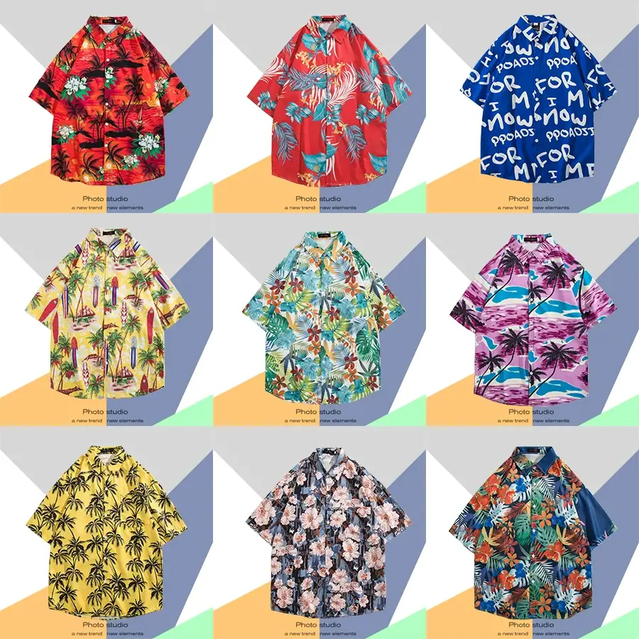 Men's Thai Floral Short Sleeve Shirt Summer Wear — feature 15