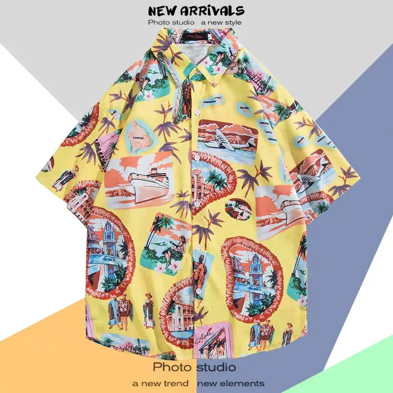 Men's Thai Floral Short Sleeve Shirt Summer Wear — feature 16