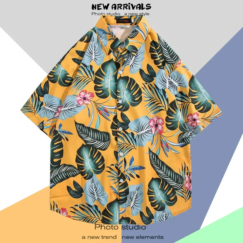 Men's Thai Floral Short Sleeve Shirt Summer Wear — feature 18