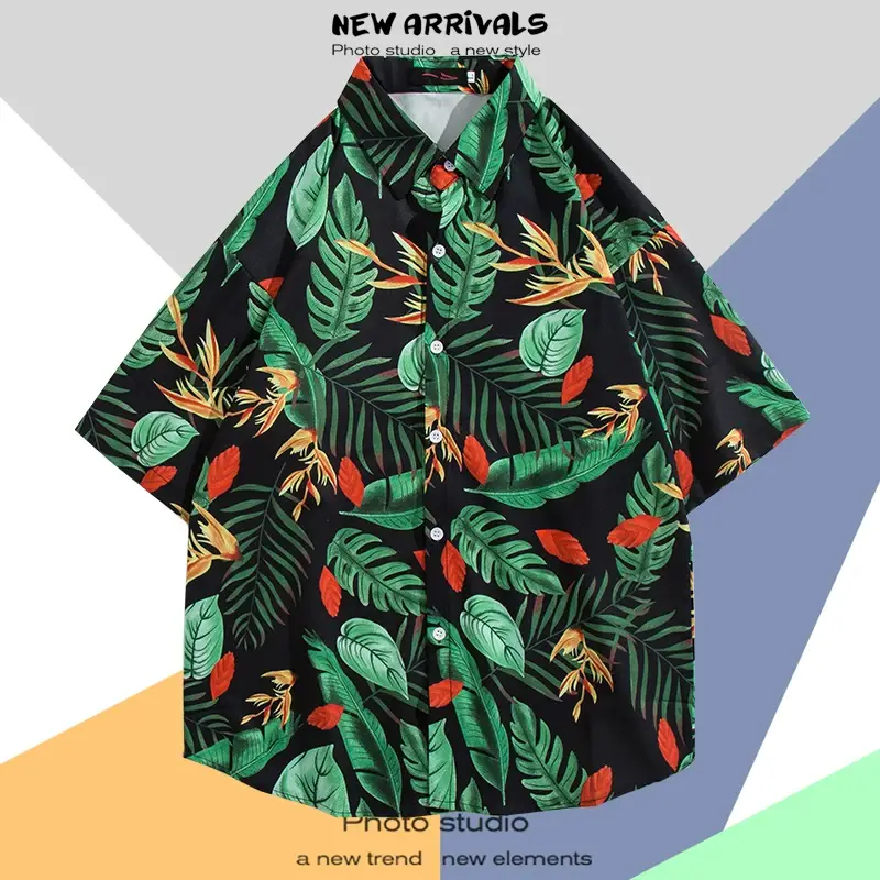 Men's Thai Floral Short Sleeve Shirt Summer Wear — feature 20