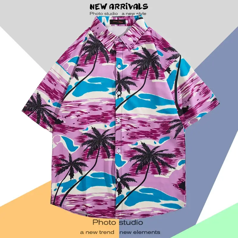Men's Thai Floral Short Sleeve Shirt Summer Wear — feature 23
