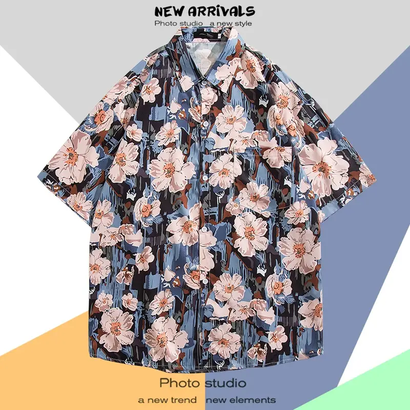 Men's Thai Floral Short Sleeve Shirt Summer Wear — feature 24