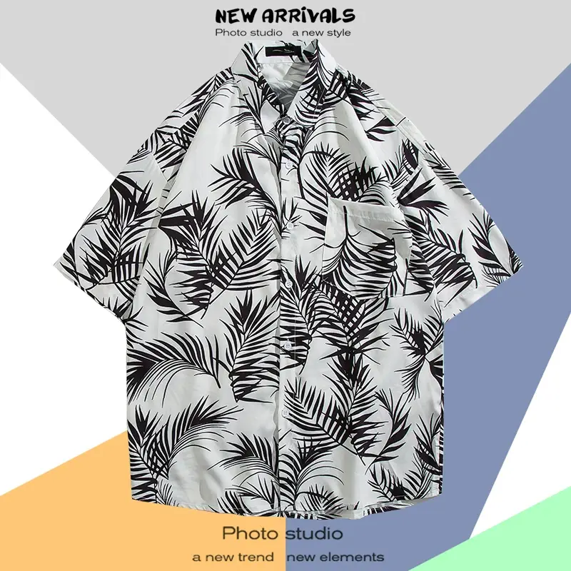 Men's Thai Floral Short Sleeve Shirt Summer Wear — feature 25