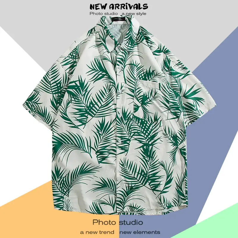 Men's Thai Floral Short Sleeve Shirt Summer Wear — feature 26