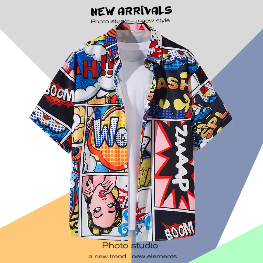 Men's Thai Floral Short Sleeve Shirt Summer Wear
