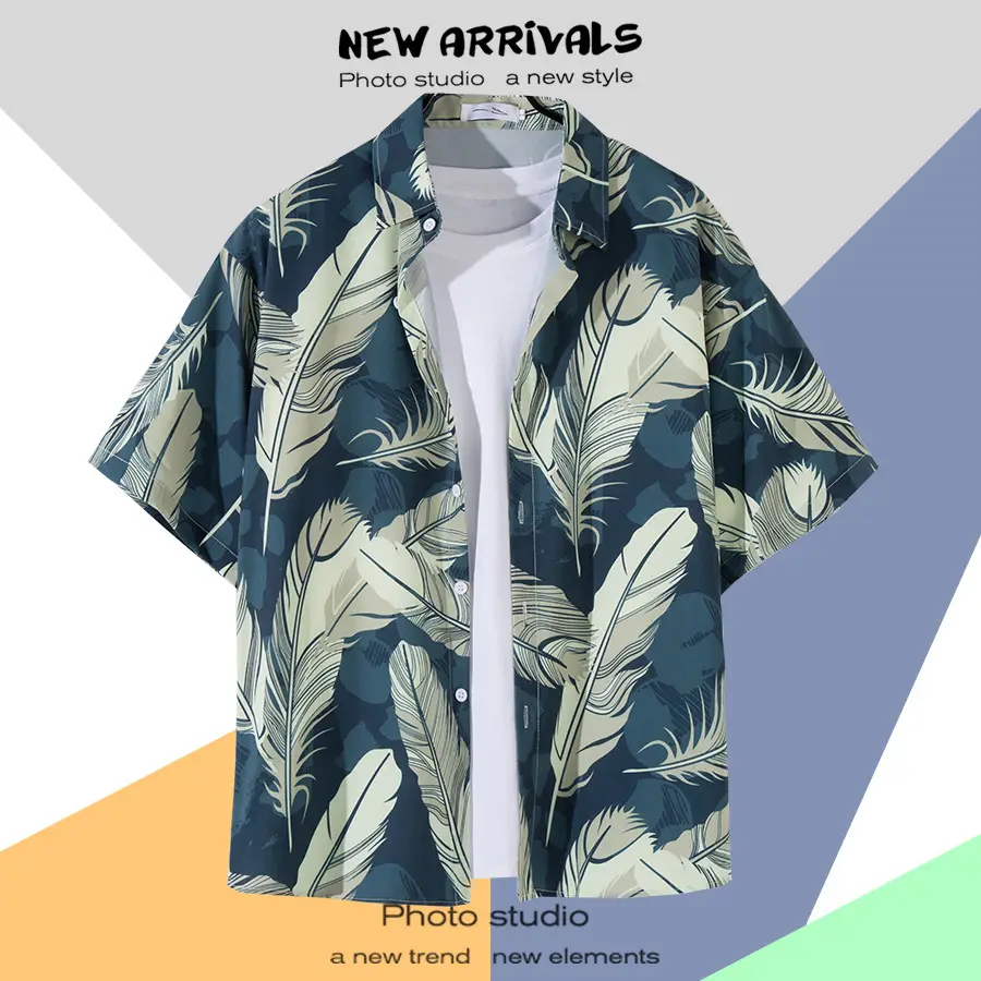 Men's Thai Floral Short Sleeve Shirt Summer Wear