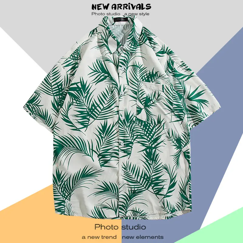 Men's Thai Floral Short Sleeve Shirt Summer Wear