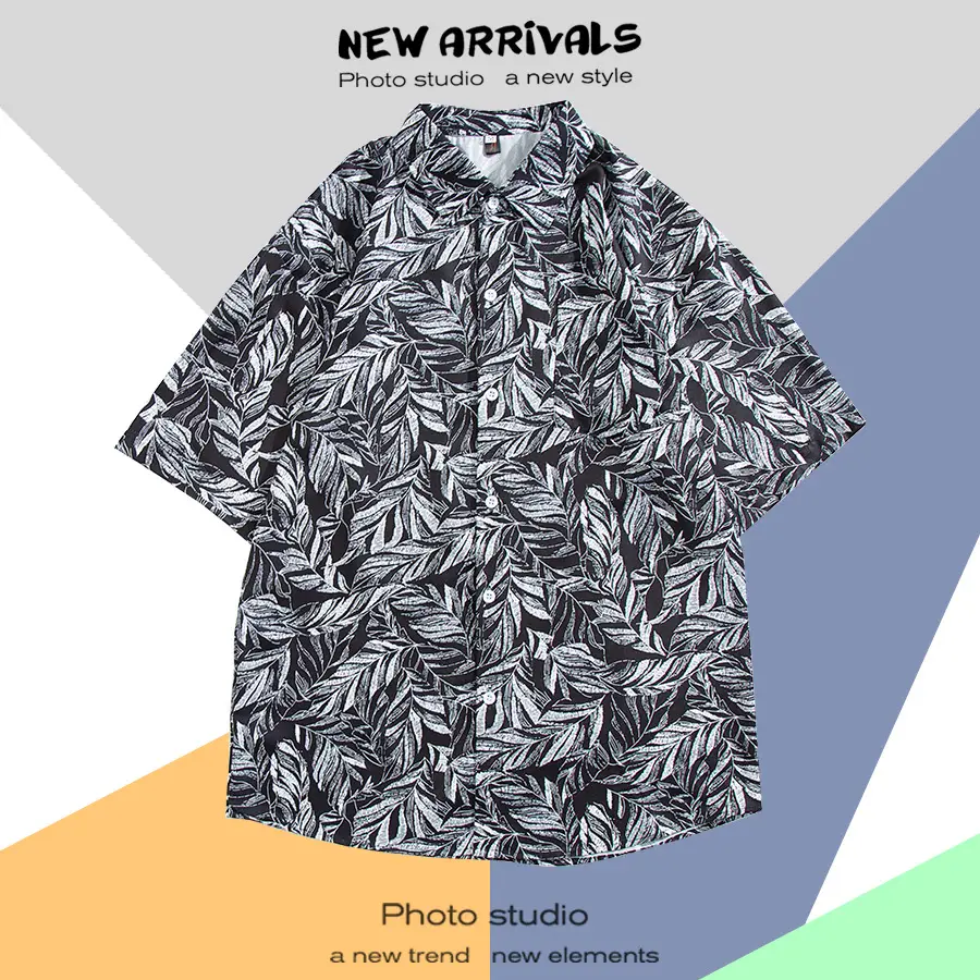 Men's Thai Floral Short Sleeve Shirt Summer Wear