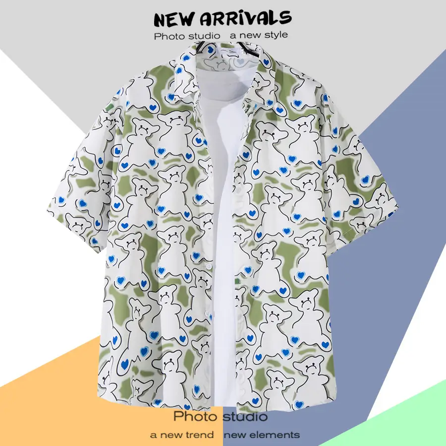 Men's Thai Floral Short Sleeve Shirt Summer Wear