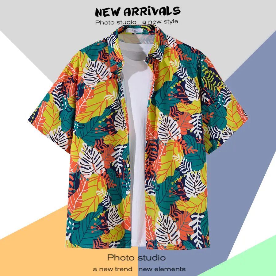 Men's Thai Floral Short Sleeve Shirt Summer Wear