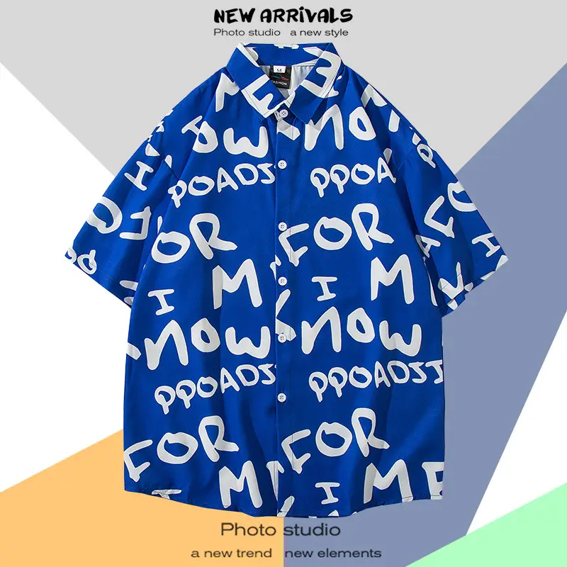 Men's Thai Floral Short Sleeve Shirt Summer Wear