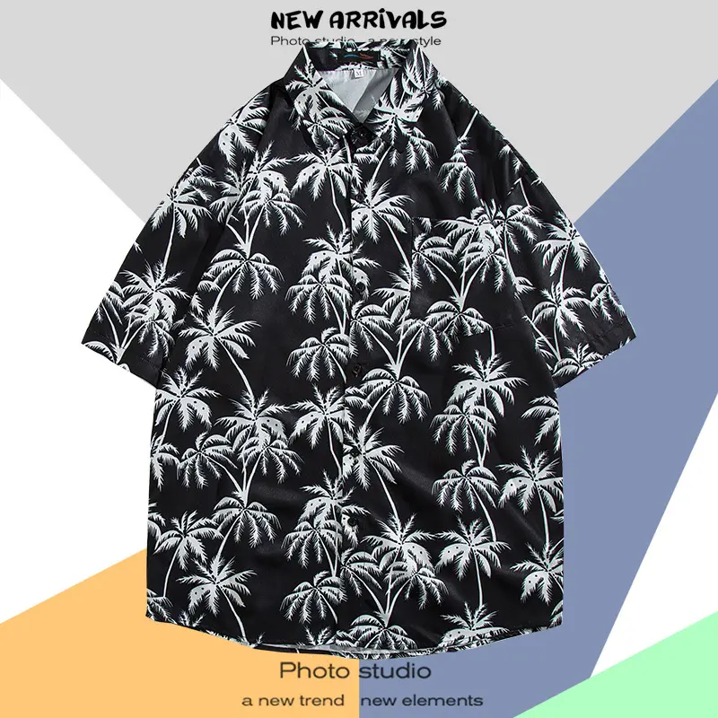 Men's Thai Floral Short Sleeve Shirt Summer Wear