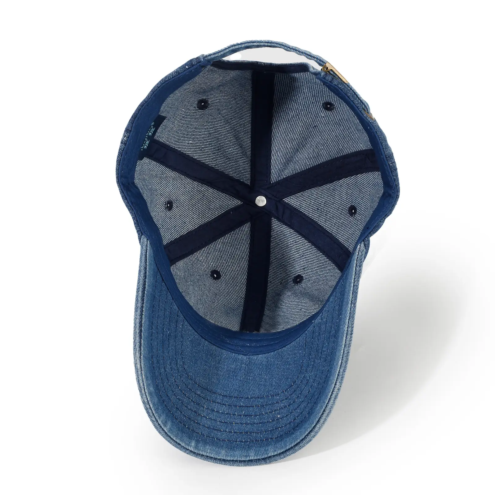 Denim Letter Embroidered Baseball Cap Light Blue Unisex Summer Sun Protection