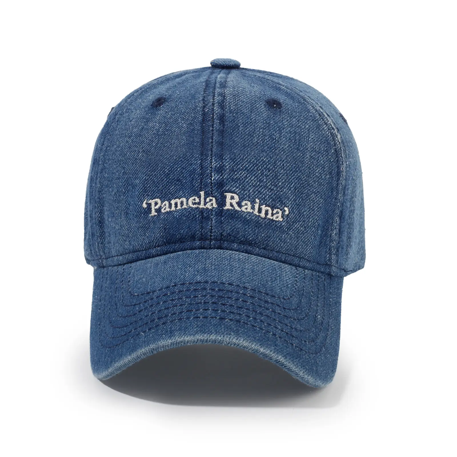 Denim Letter Embroidered Baseball Cap Light Blue Unisex Summer Sun Protection — feature 11