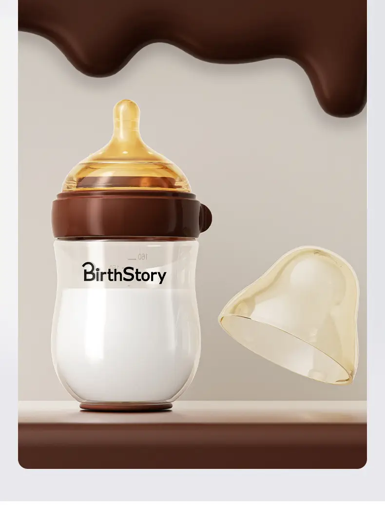Bottom gas return newborn glass bottle baby wide-caliber anti-flatulence baby bottle newborn 0-3-6 months — feature 7