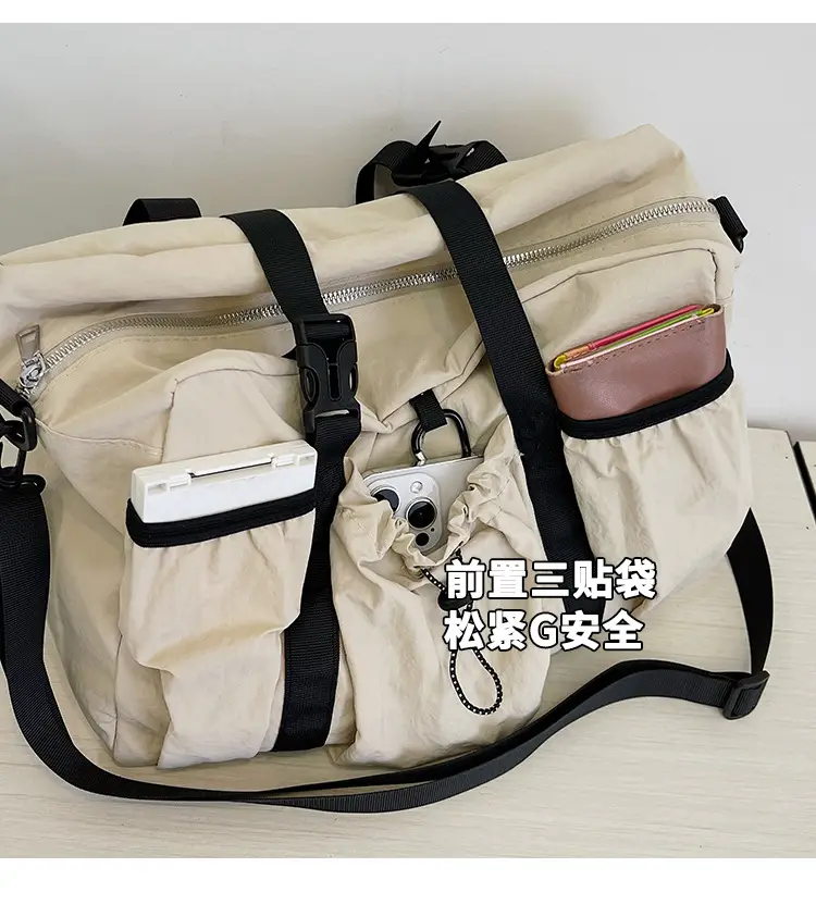 Japanese Style Large Capacity Black Shoulder Bag for Women — feature 14