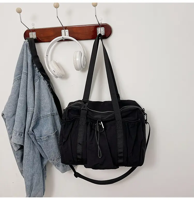 Japanese Style Large Capacity Black Shoulder Bag for Women — feature 21