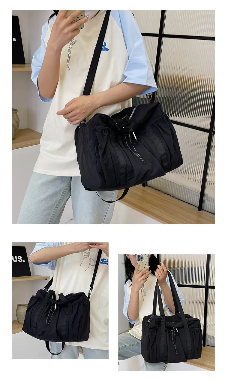 Japanese Style Large Capacity Black Shoulder Bag for Women — feature 31