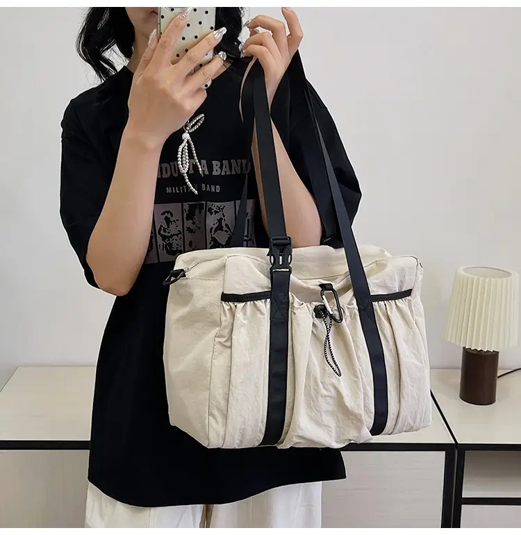 Japanese Style Large Capacity Black Shoulder Bag for Women — feature 32