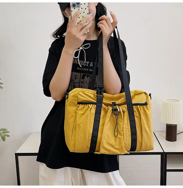 Japanese Style Large Capacity Black Shoulder Bag for Women — feature 35