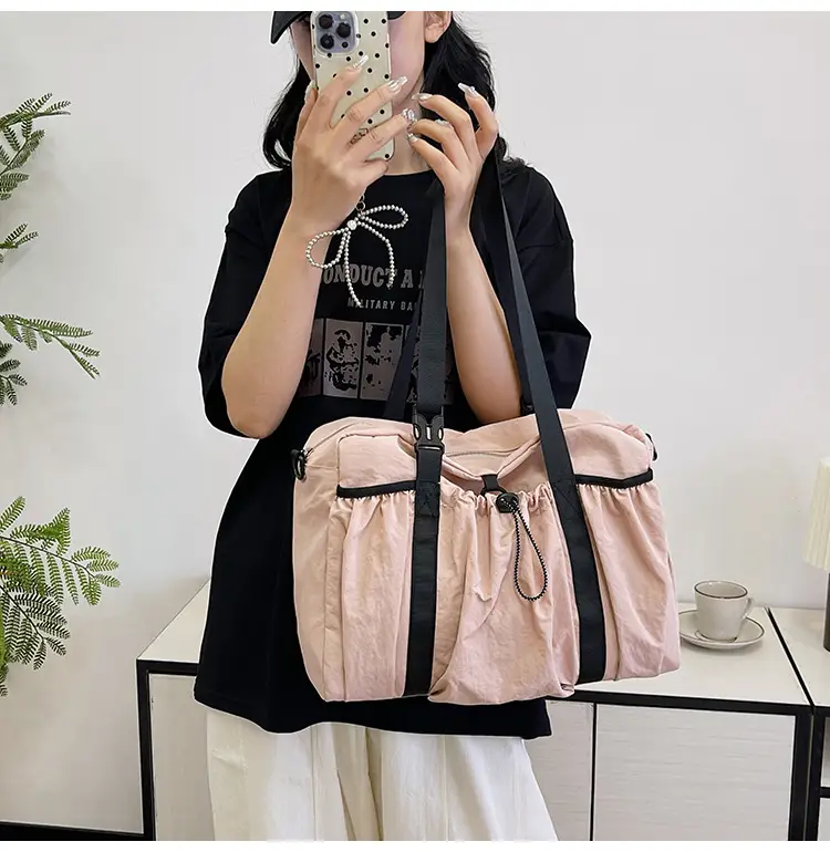 Japanese Style Large Capacity Black Shoulder Bag for Women — feature 36