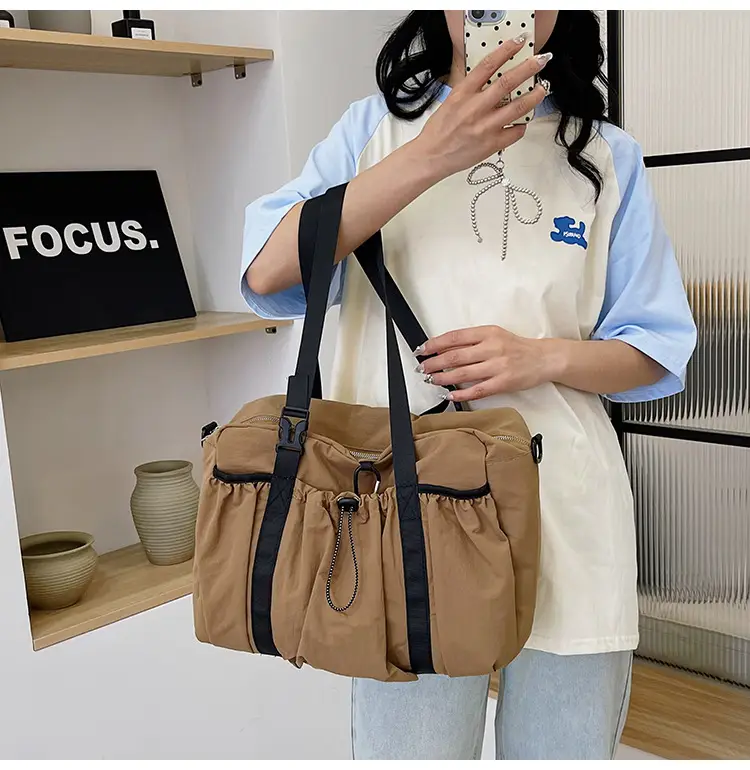 Japanese Style Large Capacity Black Shoulder Bag for Women — feature 41