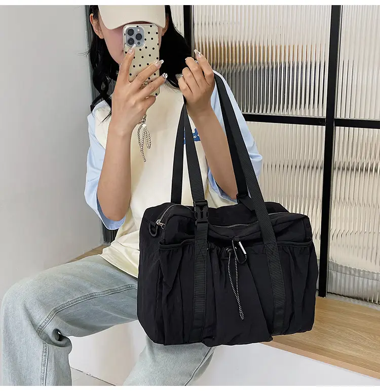Japanese Style Large Capacity Black Shoulder Bag for Women — feature 42