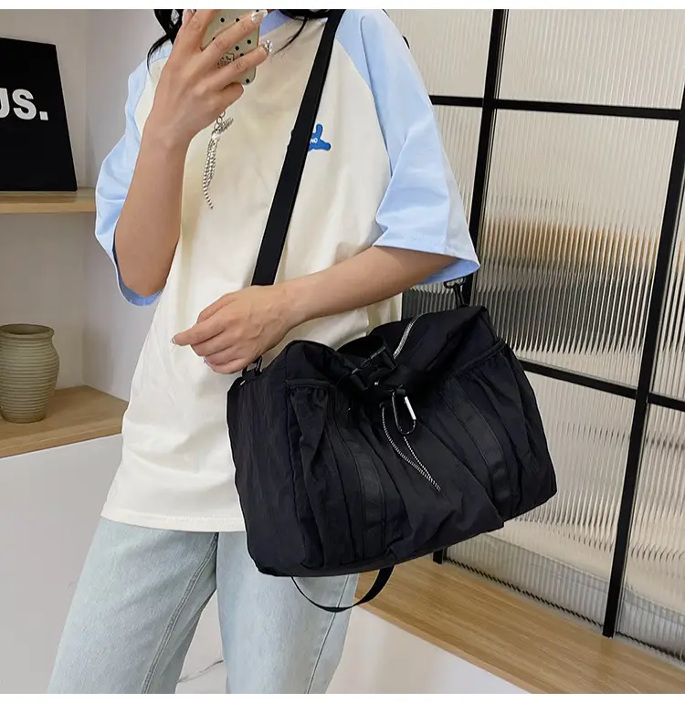 Japanese Style Large Capacity Black Shoulder Bag for Women — feature 43