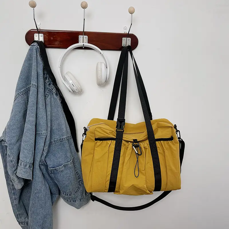 Japanese Style Large Capacity Black Shoulder Bag for Women - Image 4