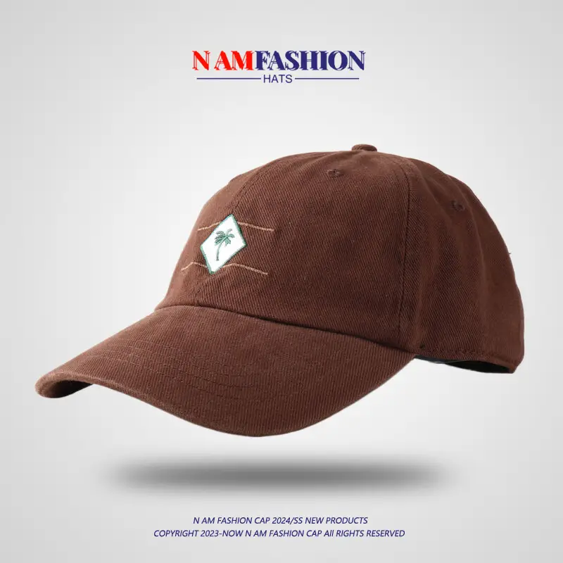 Unisex Coconut Tree Embroidered Cap Soft Cotton - Image 5