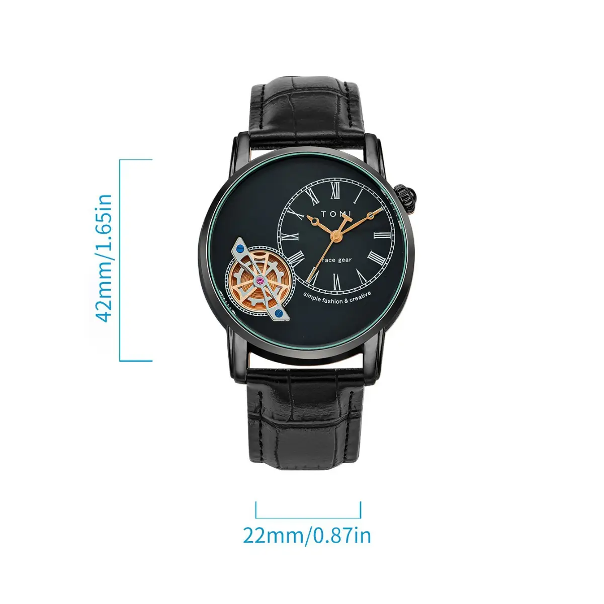 Men's European-style Quartz Watch with Hollow Glass Display - Image 10