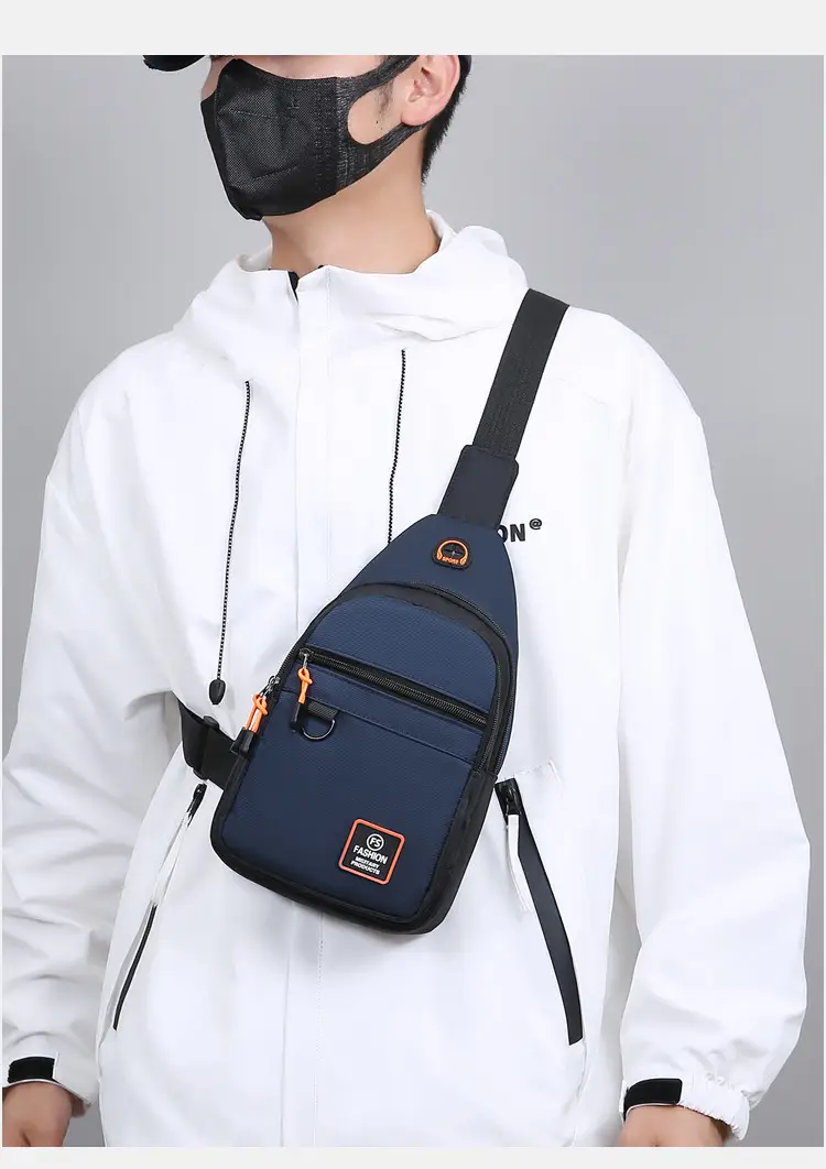 Men's Green Oxford Crossbody Bag with Adjustable Strap — feature 21
