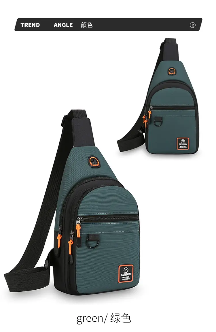 Men's Green Oxford Crossbody Bag with Adjustable Strap — feature 23