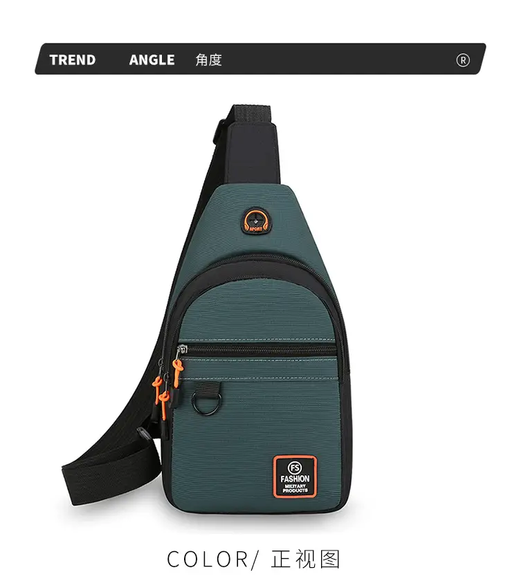 Men's Green Oxford Crossbody Bag with Adjustable Strap — feature 27