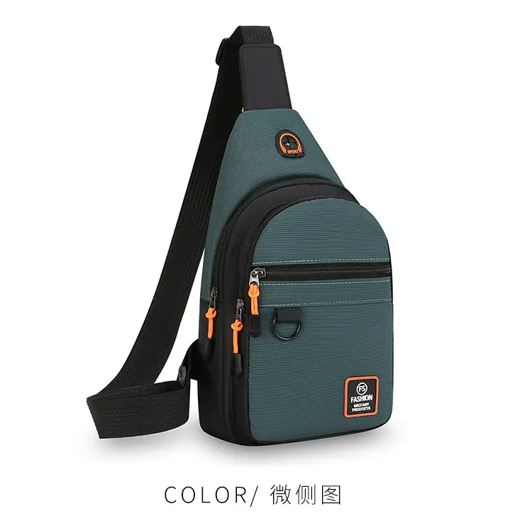 Men's Green Oxford Crossbody Bag with Adjustable Strap — feature 28