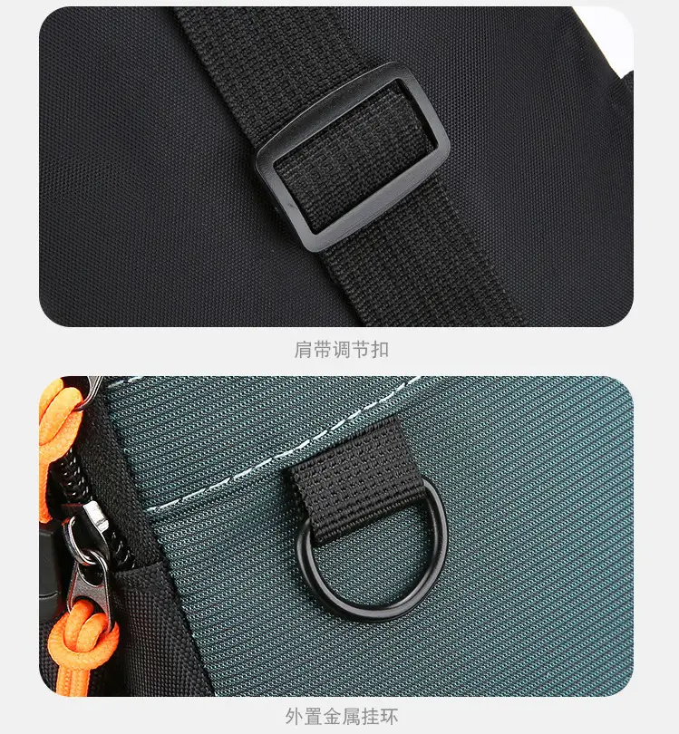 Men's Green Oxford Crossbody Bag with Adjustable Strap — feature 33