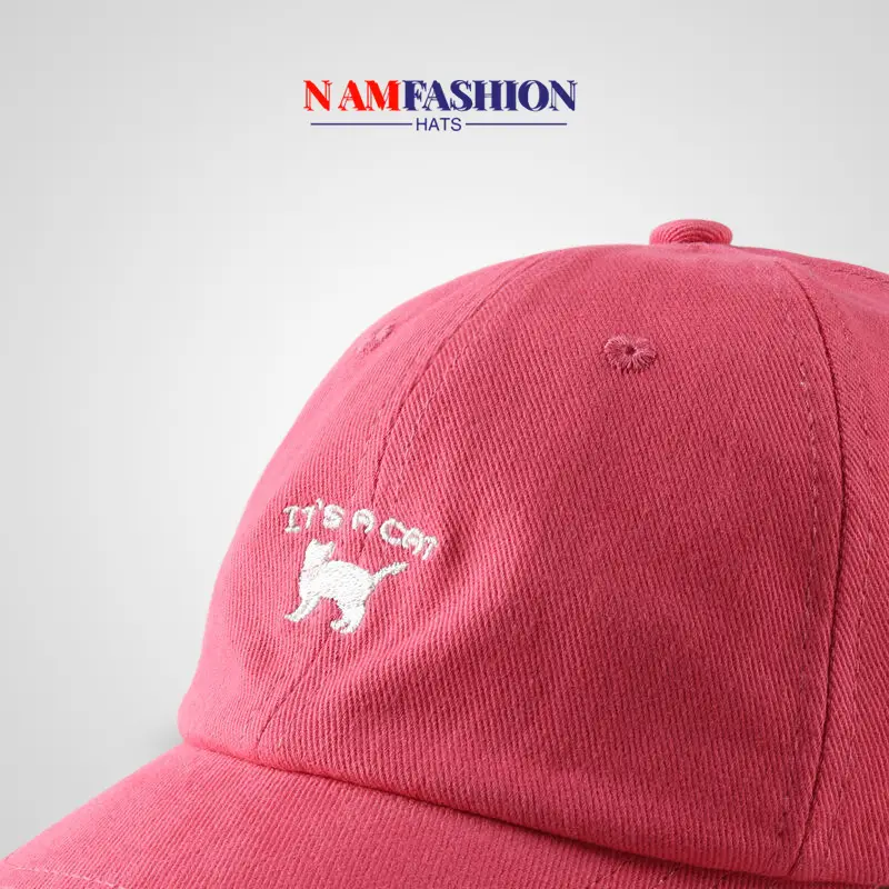 Women Brown Cat Embroidered Baseball Cap 2024