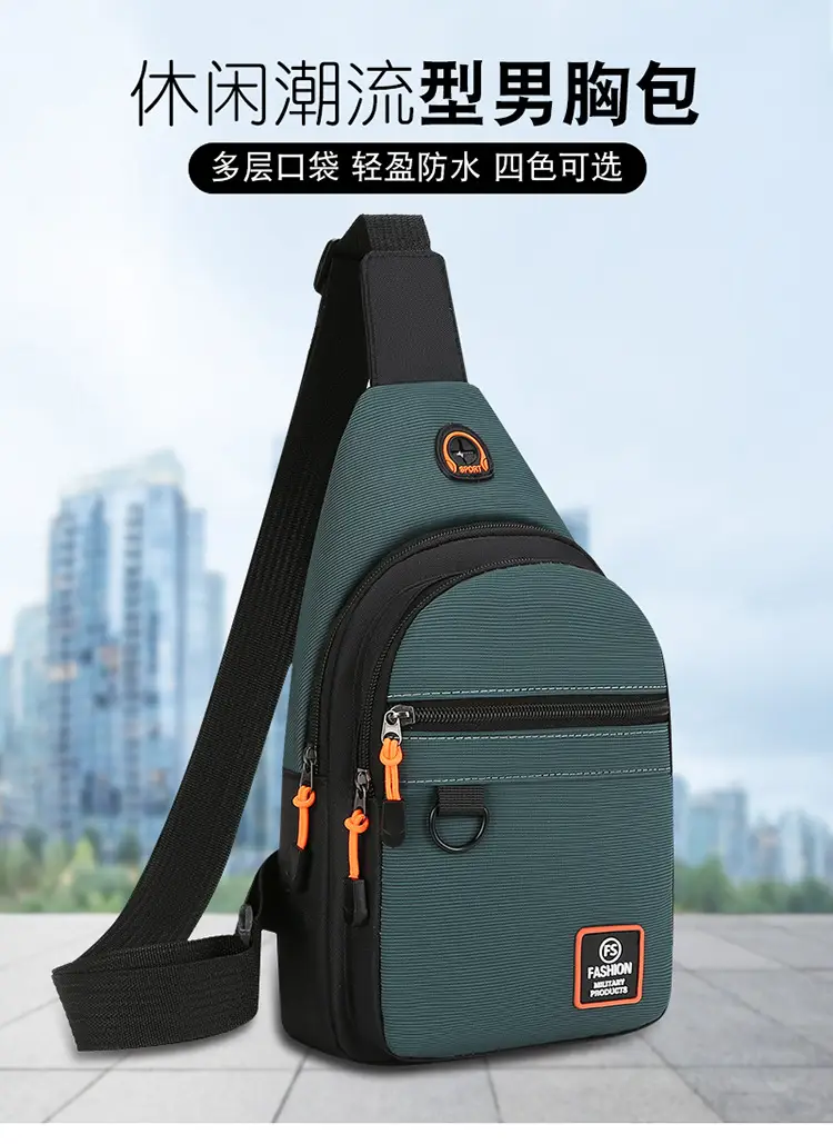 Men's Korean Style Crossbody Bag Teal Black — feature 2