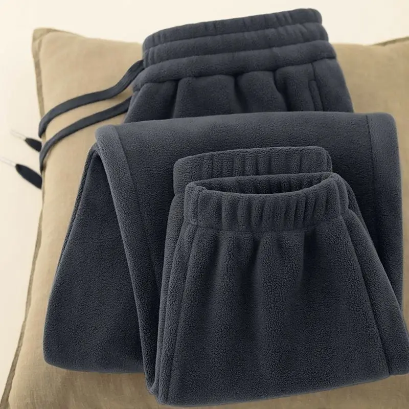 Men's Fleece Lined Fall Winter Pants Brown Thick Loose All Match - Image 7