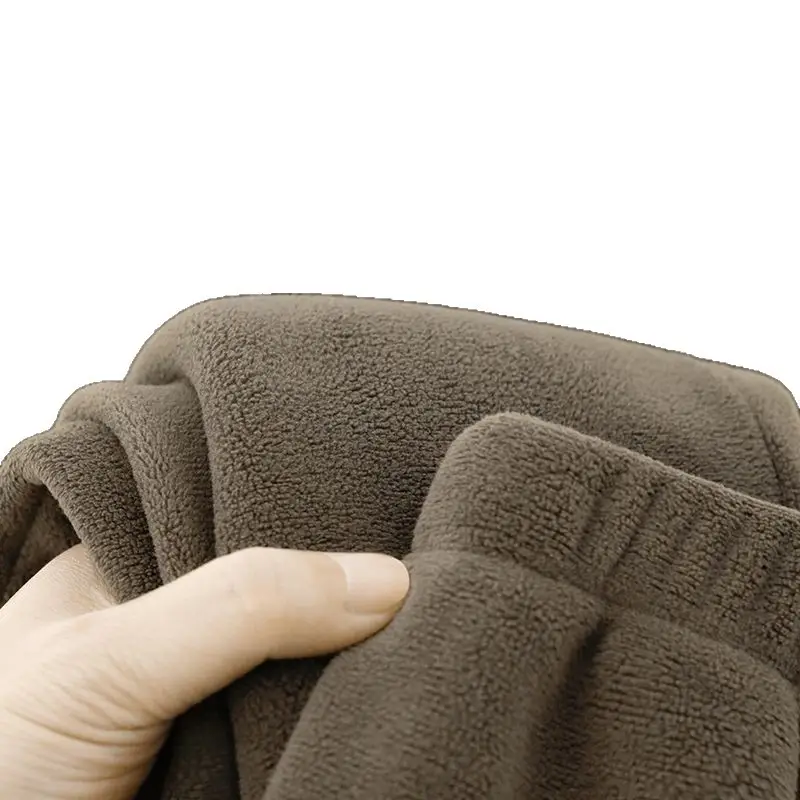 Men's Fleece Lined Fall Winter Pants Brown Thick Loose All Match - Image 9