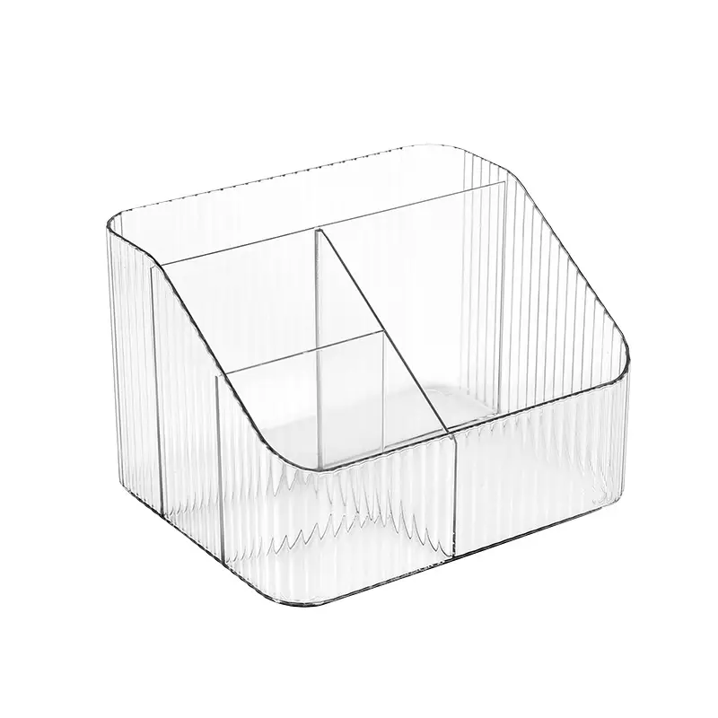 Transparent Cosmetic Storage Rack with 3 Compartment Design