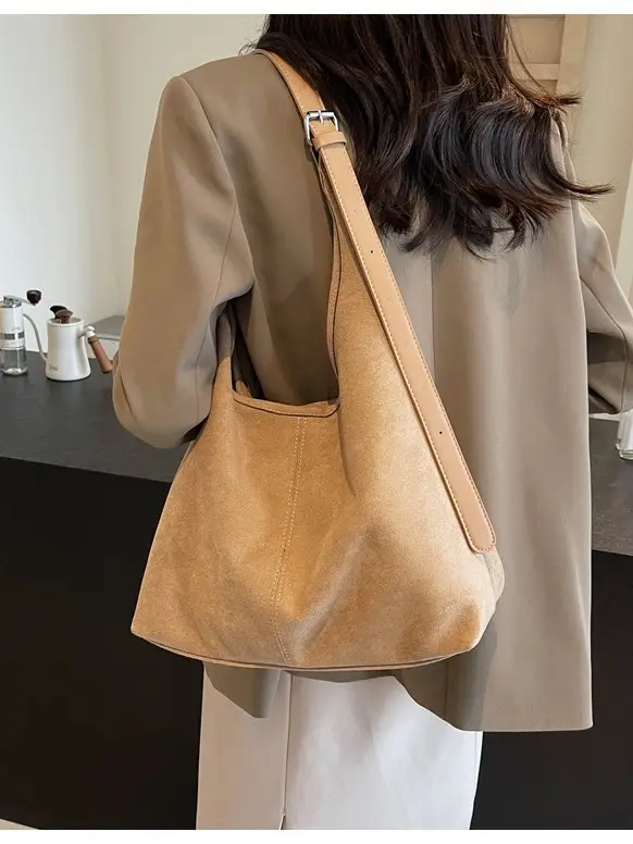 Autumn Suede Bucket Bag Large Capacity Single Shoulder - Image 6