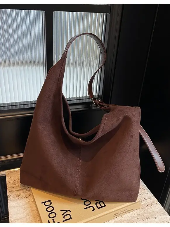 Autumn Suede Bucket Bag Large Capacity Single Shoulder - Image 8