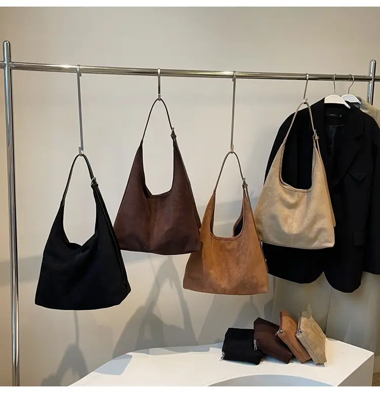 Autumn Suede Bucket Bag Large Capacity Single Shoulder — feature 10